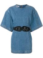 Christopher Kane Lace Crotch Denim Dress - Blue