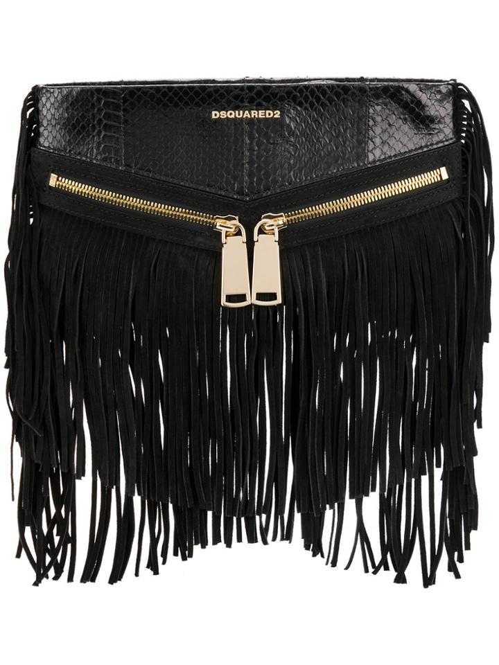Dsquared2 Rock Fringe Clutch - Black