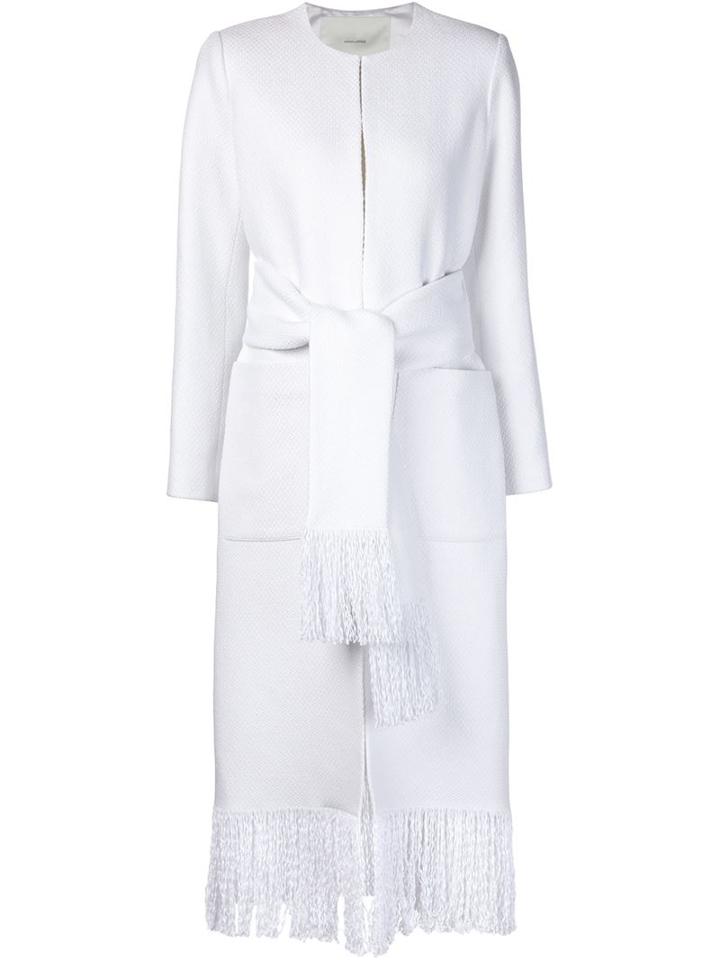 Adam Lippes Fringed Belted Coat