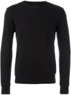 Armani Jeans Embossed Logo Sweatshirt, Men's, Size: Small, Black, Cotton/polyester