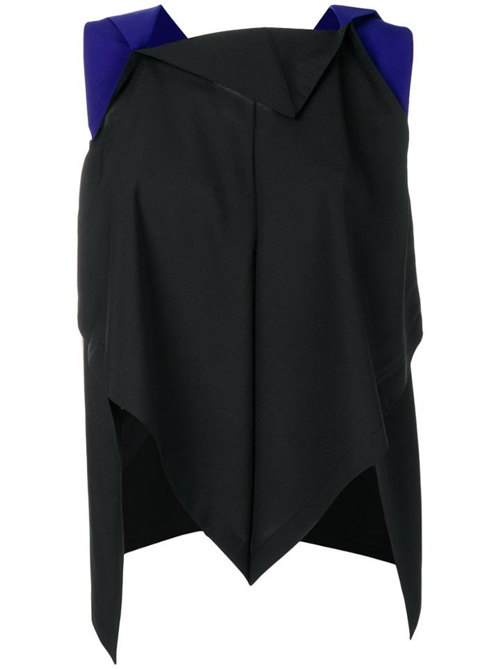 132 5. Issey Miyake Asymmetric Sleeveless Blouse - Black
