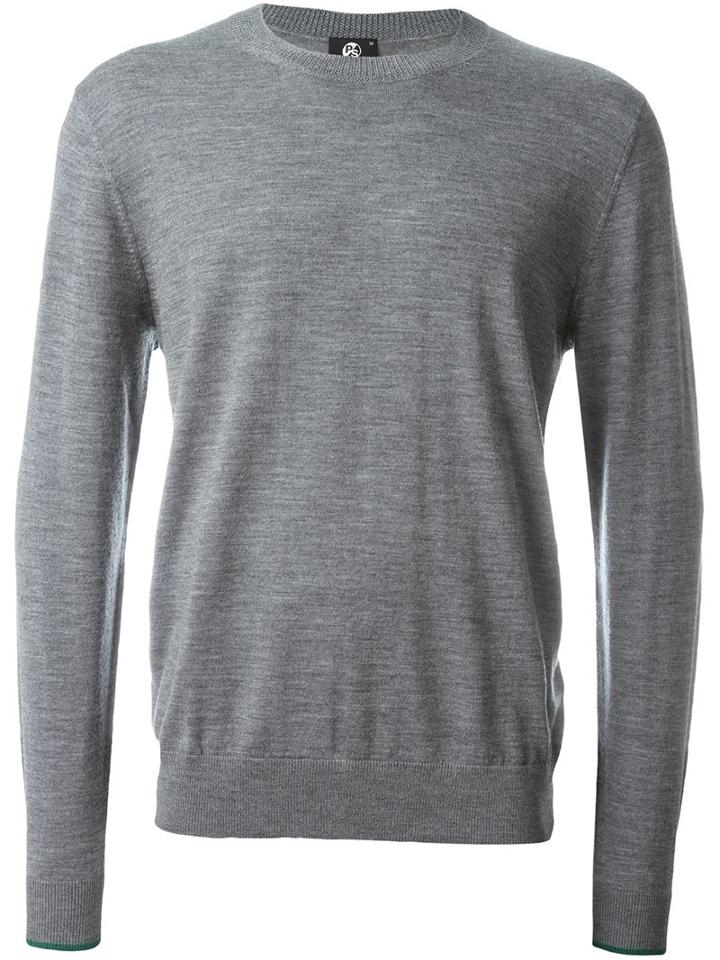 Ps By Paul Smith Crew Neck Jumper, Men's, Size: Small, Grey, Merino