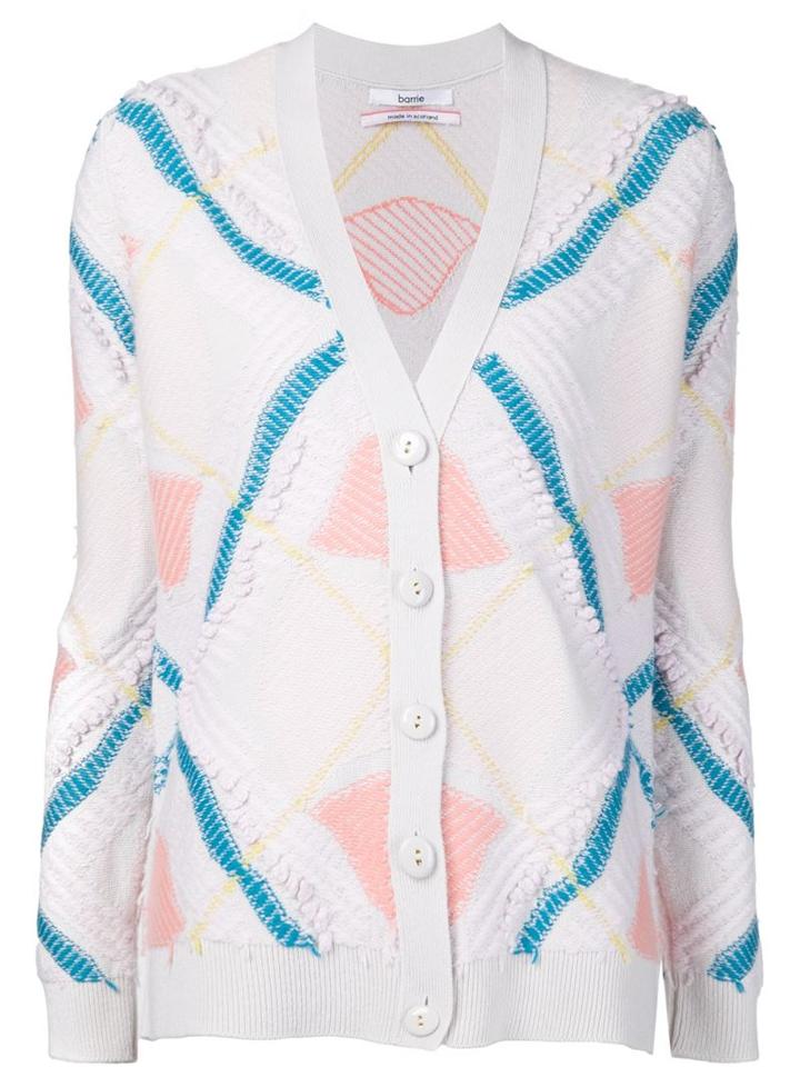 Barrie Reverse Knit Intarsia Cardigan