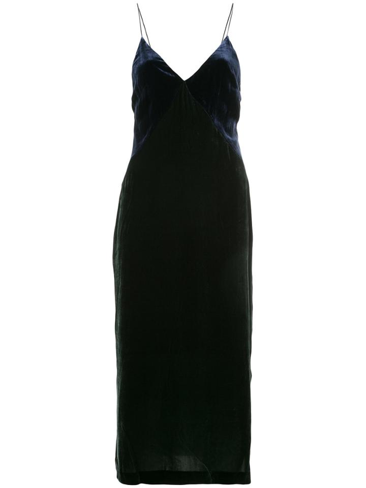 Dion Lee Laced Velvet Slip Dress - Green
