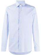 Canali Long Sleeved Striped Shirt - Blue