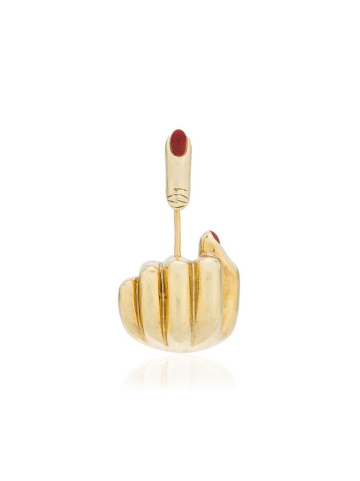Anissa Kermiche French For Goodnight Red Single Earring - Gold