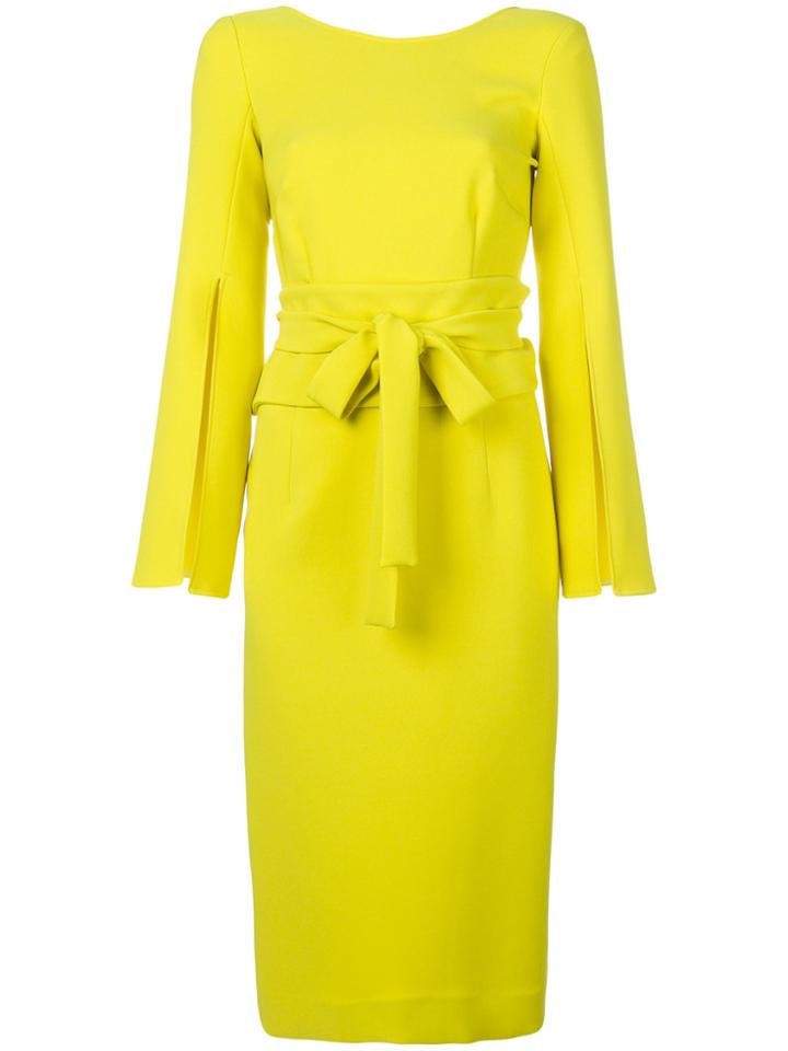 P.a.r.o.s.h. Tie Waist Dress - Yellow & Orange