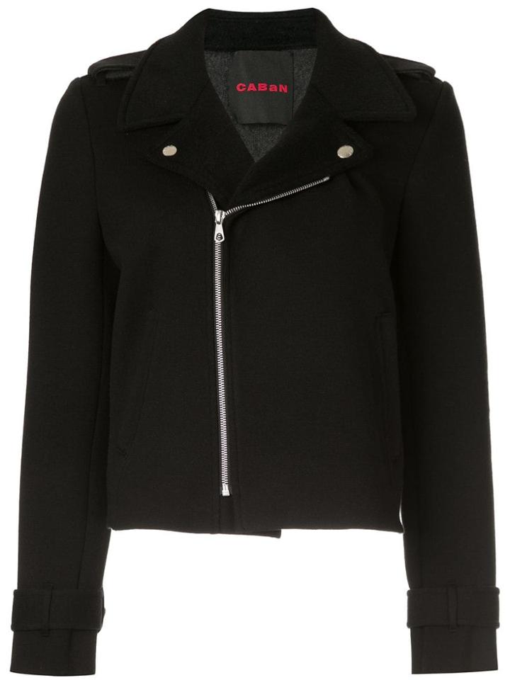 Caban Biker Jacket - Black