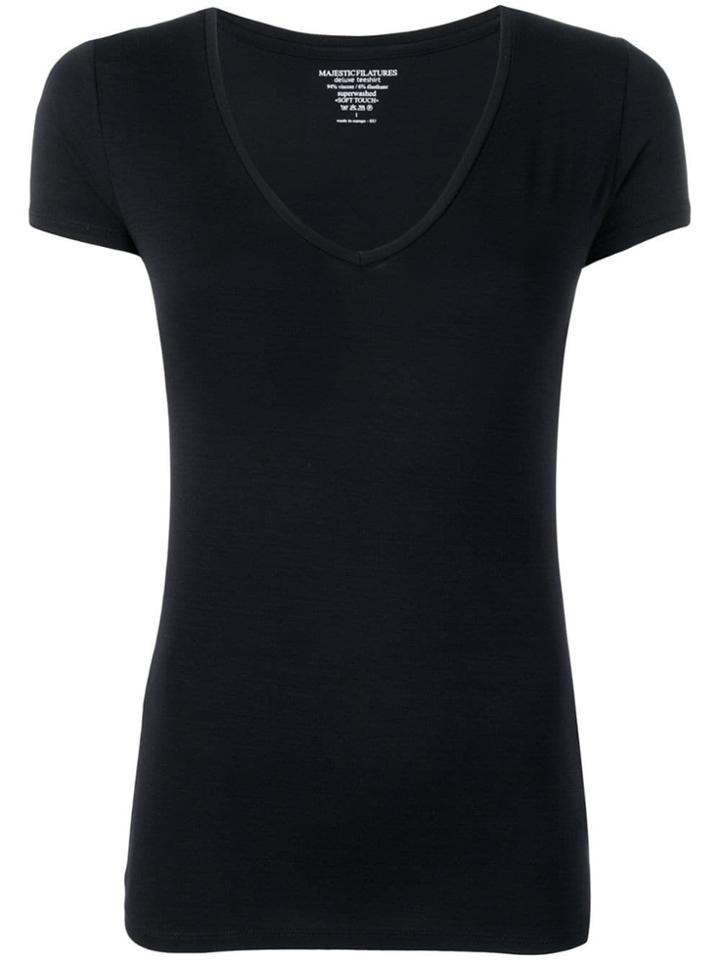 Majestic Filatures V-neck Fitted T-shirt - Blue