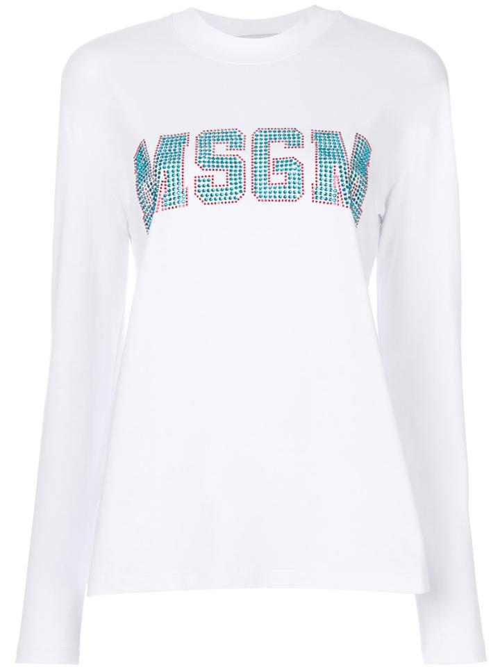 Msgm Logo Patch Sweatshirt - White