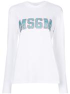 Msgm Logo Patch Sweatshirt - White