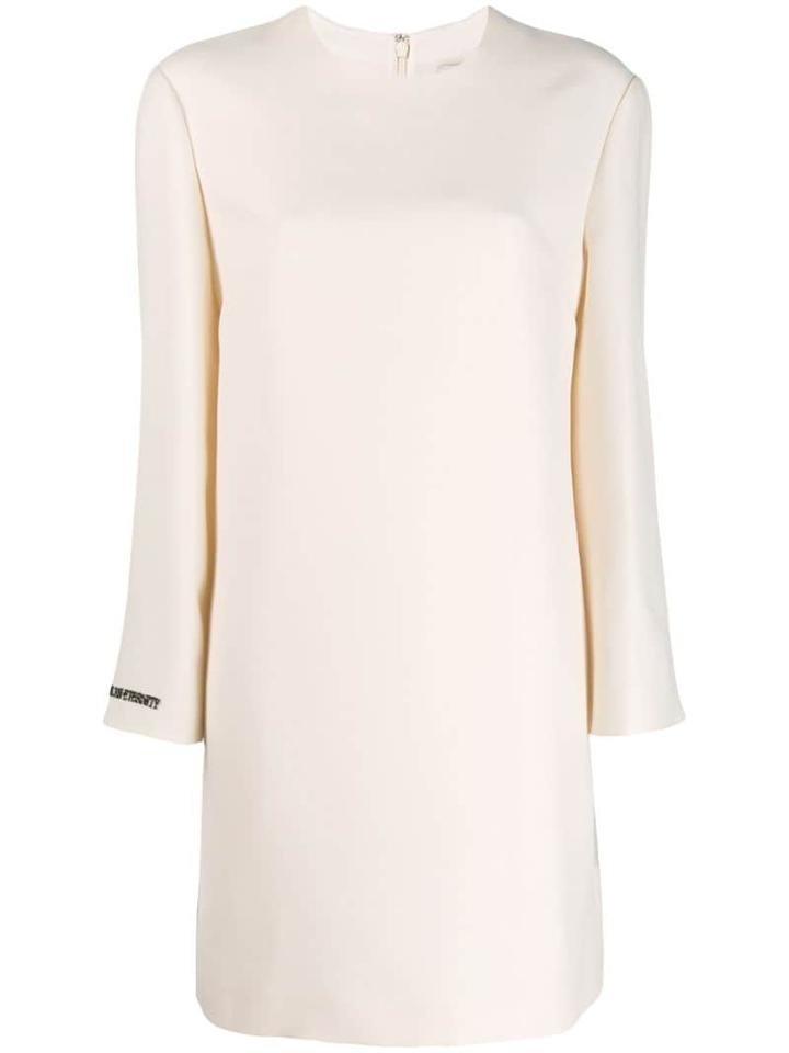 Valentino Embellished Slogan Dress - White