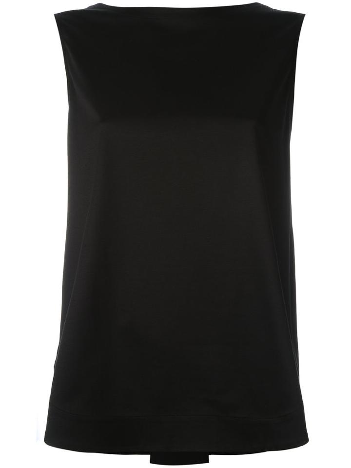 Fabiana Filippi Back Pleat Tank Top, Women's, Size: 42, Black, Cotton/spandex/elastane