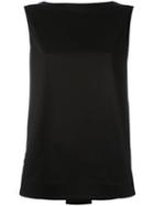 Fabiana Filippi Back Pleat Tank Top, Women's, Size: 42, Black, Cotton/spandex/elastane