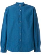 Aspesi Mandarin Collar Denim Shirt - Blue