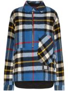 We11done Check Half-zip Shirt Jacket - Blue