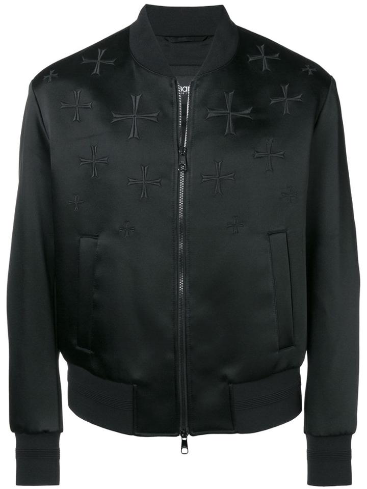 Neil Barrett Cross Embroidered Bomber Jacket - Black