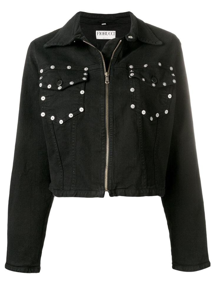 Fiorucci Popper Pocket Denim Jacket - Black