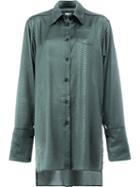 Yang Li - Croc-effect Shirt - Women - Polyester - 42, Green, Polyester