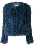 Yves Salomon Lamb Fur Jacket - Blue