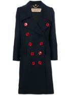 Burberry Double Breasted Coat - Blue