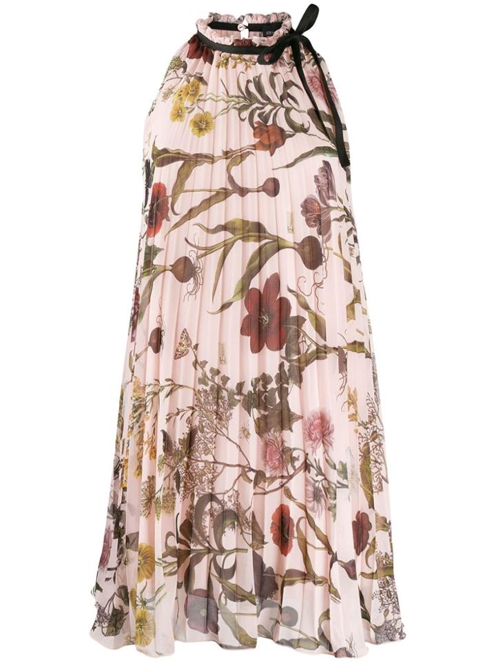 Ermanno Ermanno Pleated Floral Print Dress - Pink