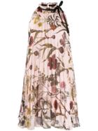 Ermanno Ermanno Pleated Floral Print Dress - Pink