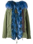 Mr & Mrs Italy - Raccoon Fur Lined Short Parka Coat - Women - Cotton/lamb Skin/polyamide/raccoon Dog - L, Green, Cotton/lamb Skin/polyamide/raccoon Dog