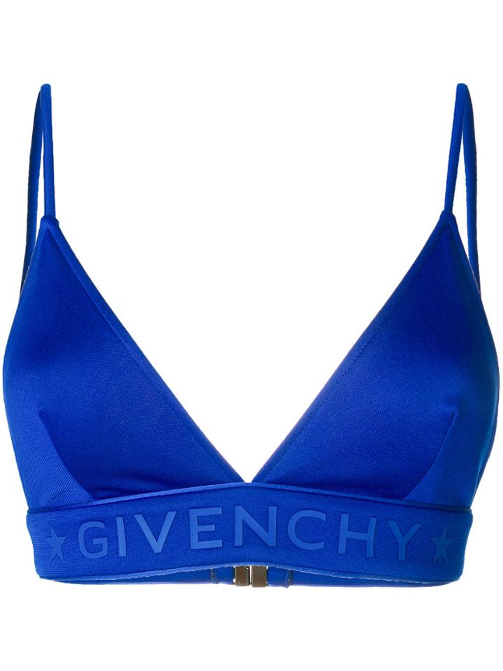 Givenchy Logo Band Bikini Top - Blue