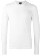 Giorgio Armani Long Sleeve T-shirt, Men's, Size: 52, White, Spandex/elastane/viscose