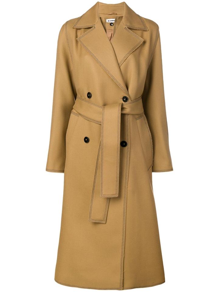Jil Sander Double Breasted Coat - Brown