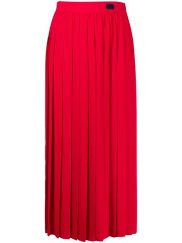 Be Blumarine High Waisted Pleated Skirt - Red