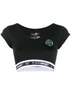 Plein Sport Logo Band Cropped T-shirt - Black