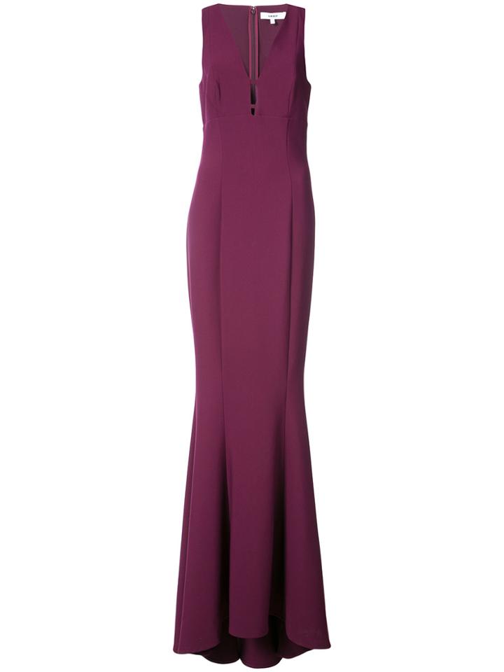 Likely Fitted Deep V-neck Gown - Pink & Purple