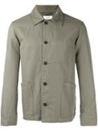 Closed Patch Pocket Shirt Jacket, Men's, Size: Xl, Green, Cotton/linen/flax