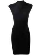 Balmain Structured Mini Dress - Black