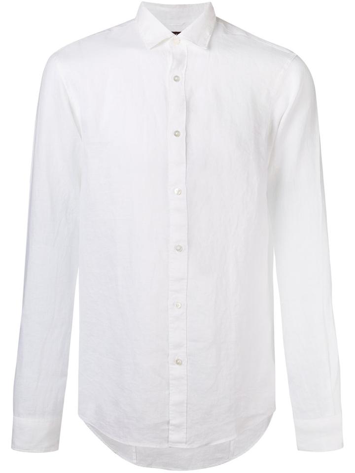 Michael Kors Classic Shirt, Men's, Size: Large, White, Linen/flax