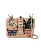 Valentino - Embellished Shoulder Bag - Women - Leather/metal - One Size, Nude/neutrals, Leather/metal