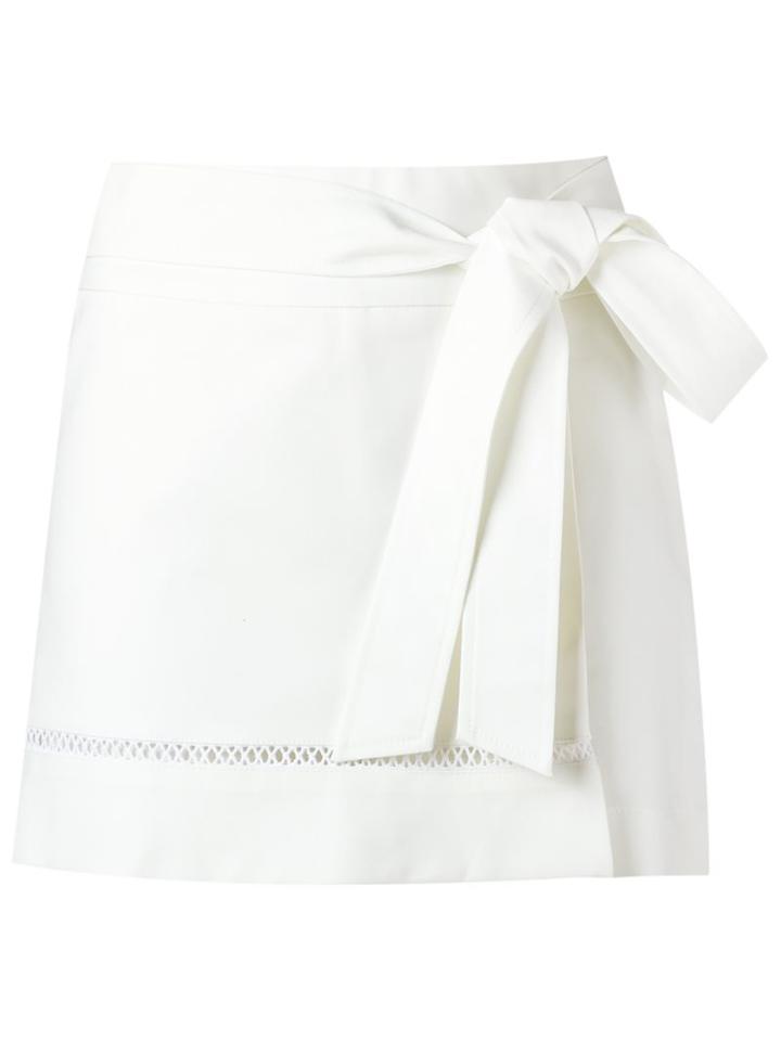 Giuliana Romanno Tie Fastening Skorts, Women's, Size: 40, White, Cotton/elastodiene
