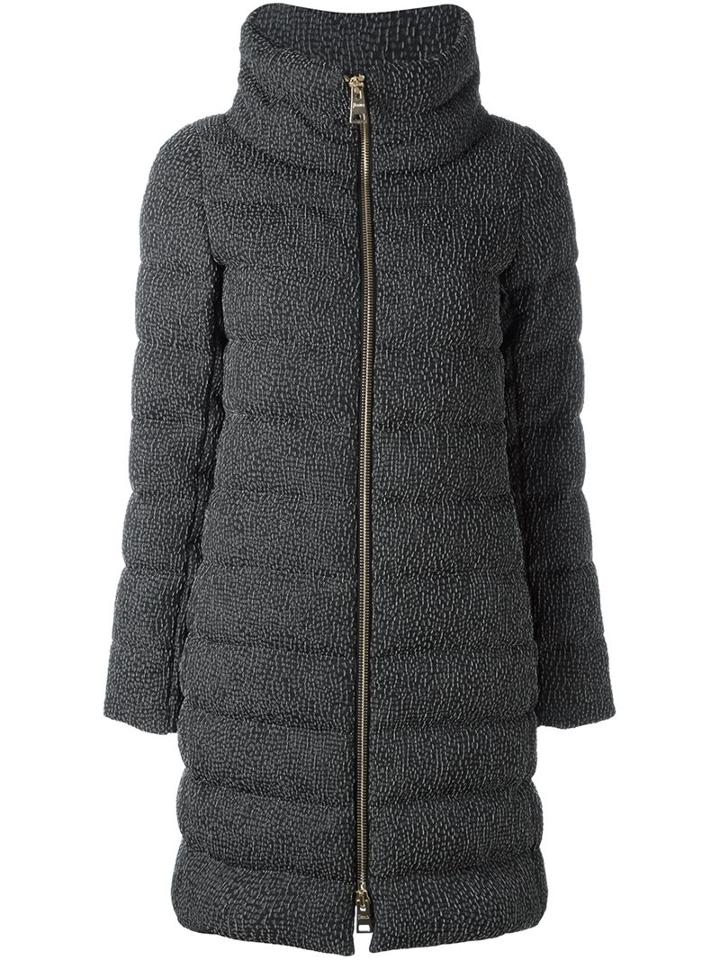Herno Textured Padded Coat, Women's, Size: 38, Grey, Polyester