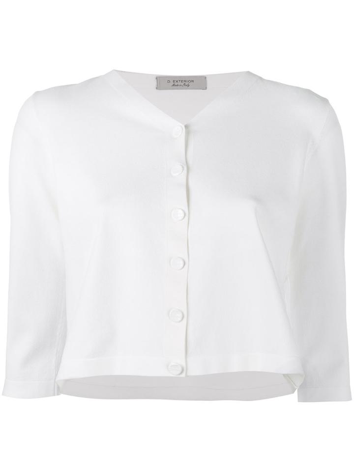 Cropped Cardigan - Women - Polyester/viscose - M, White, Polyester/viscose, D.exterior