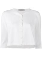 Cropped Cardigan - Women - Polyester/viscose - M, White, Polyester/viscose, D.exterior