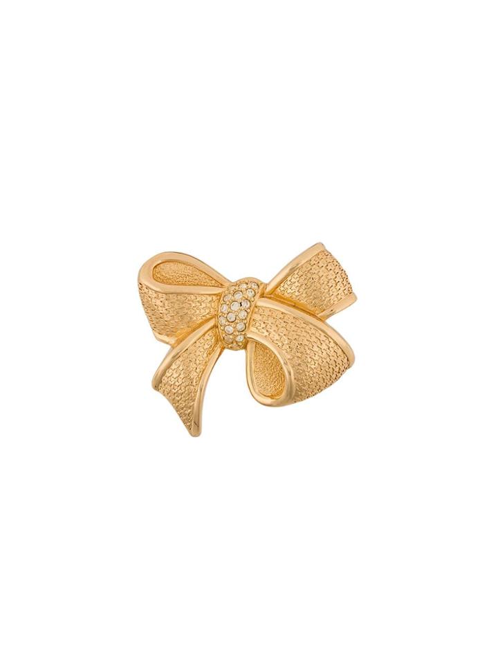 Christian Dior Vintage Bow Brooch - Metallic