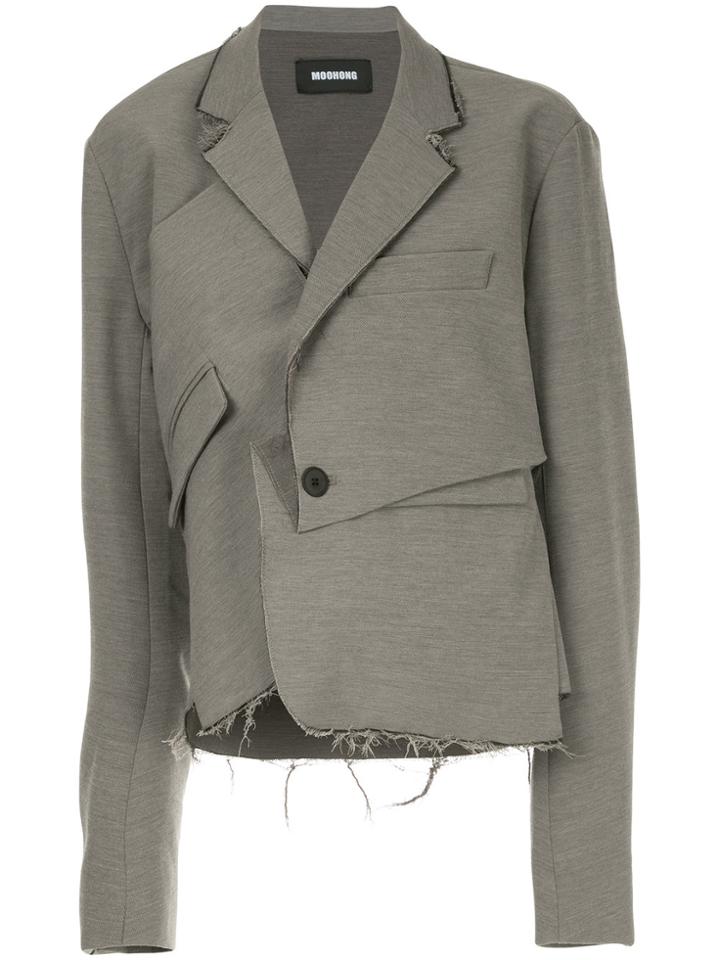 Moohong Deconstructed Draped Blazer - Grey