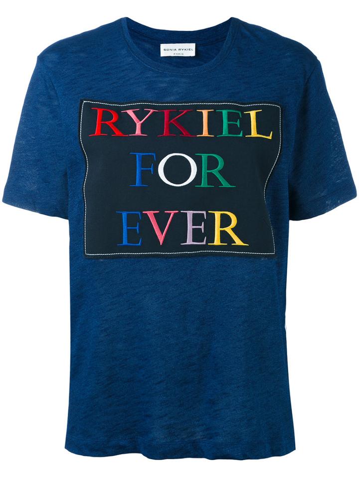 Sonia Rykiel - Forever T-shirt - Women - Cotton - S, Blue, Cotton