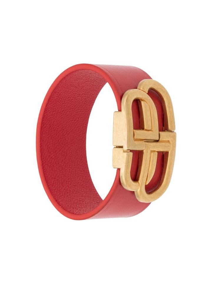 Balenciaga Bb Wide Bracelet - Red