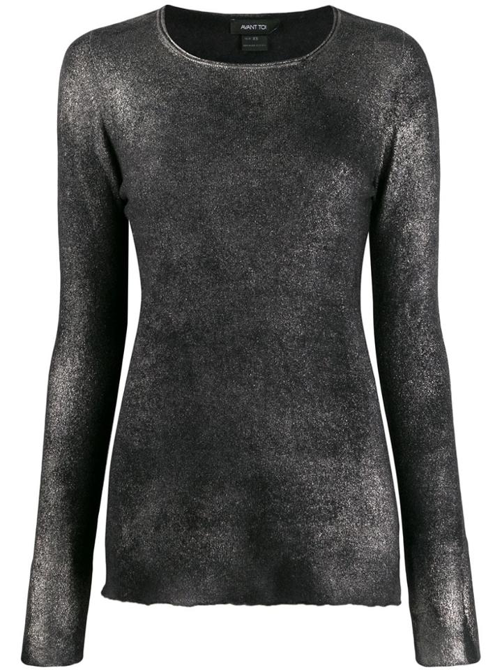 Avant Toi Metallic Jumper - Black