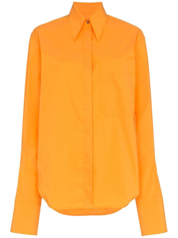 Rejina Pyo Orange Mira Oversized Collared Shirt - Yellow & Orange