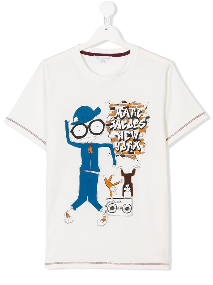 Little Marc Jacobs Teen Mr Marc Print T-shirt - White