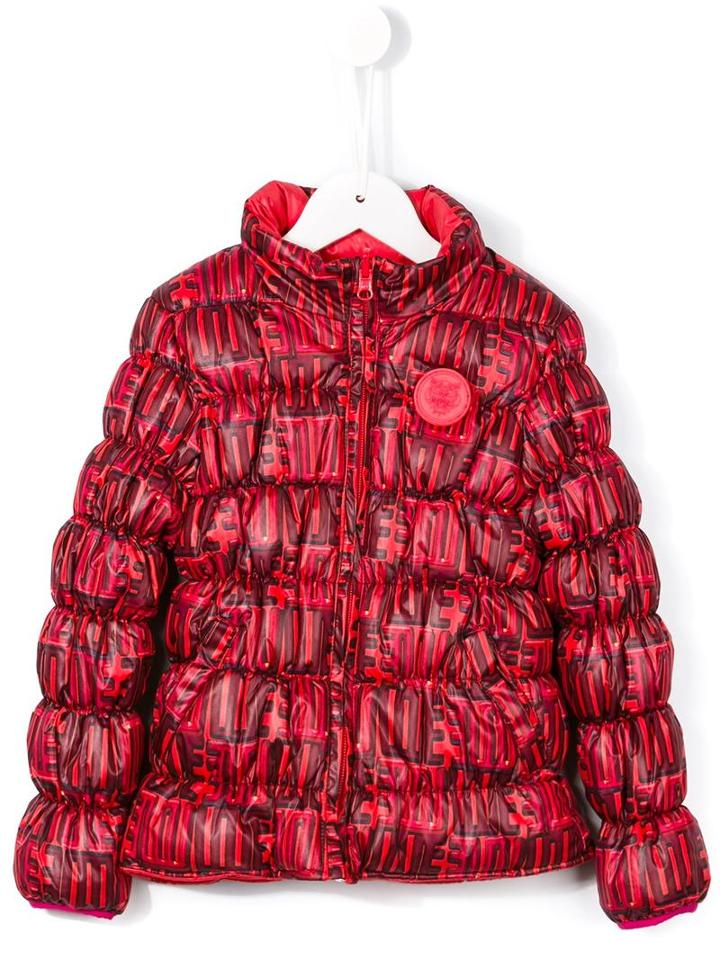 Kenzo Kids Reversible Love Print Padded Jacket, Girl's, Size: 12 Yrs, Yellow/orange